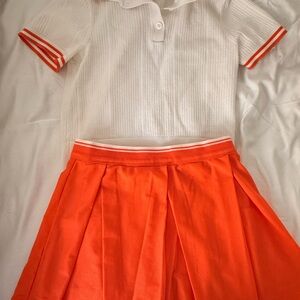 Wilson White and Orange Two-Piece Skirt Set